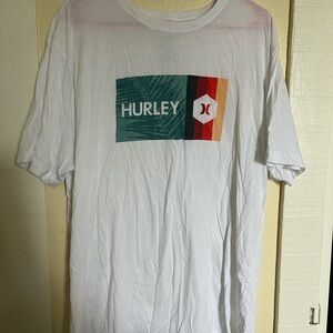 Hurley White Short Sleeve Tee Graphic Design